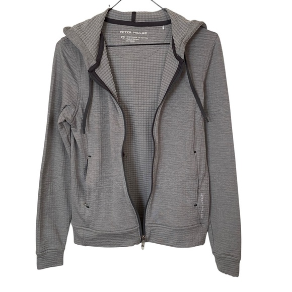 Peter Millar Women’s Gray Full Zip Hoodie XS Stretch Performance Jacket - Picture 2 of 10
